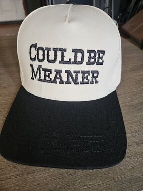 Two-Tone 'COULD BE MEANER' Embroidered Cap-NWOT